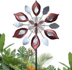 GUAGUA 74 Inch Metal Wind Spinner, Willow Leaf Kinetic Yard Decor,Red by GUAGUA