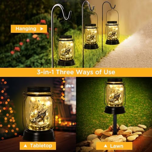 kyoryuger Bearded Dragon Gifts for Women/Men Bearded Dragon Solar Lanterns Mom Birthday Animal Lovers Lantern Animal Memorial Lights Solar Garden Decoration for Yard, Patio,Backyard,Porch Torches - Image 6