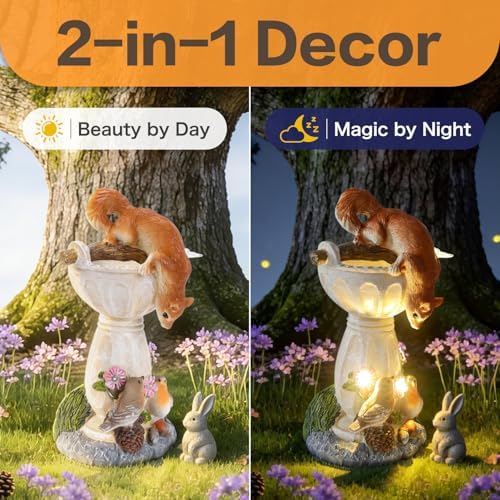 HUYIENO Solar Garden Statue Outdoor Decor Squirrel Ornament - Image 5