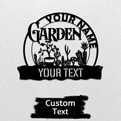 MeMate Personalized Metal Garden Signs Decorations, Custom Name Plaques for Men Women Mom Dad Potting Shed She Shed - Image 2