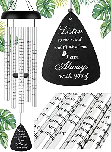 Fabuday 36'' Sympathy Wind Chimes Memorial Gift for Loss of Loved One Black by Fabuday