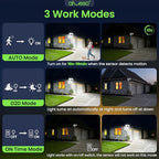 ALUSSO Motion Sensor Outdoor Lights Metal Heads, 30W 3600LM Flood Lights Outdoor 120V, 3 Modes Dusk to Dawn/Auto/On Time, 3000K 4000K 6500K Adjustable, Hardwired Security Light ETL Listed, White 1PC - Image 5