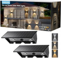 2PACK Solar Sconce Lights Outdoor,Warm White/Cool White/Natural Light 3 Modes Up and Down Solar Wall Lights IP65 Waterproof Solars Lights Outdoor for Exterior Front Porch Garage Fence Patio Yard by UGDLUCK
