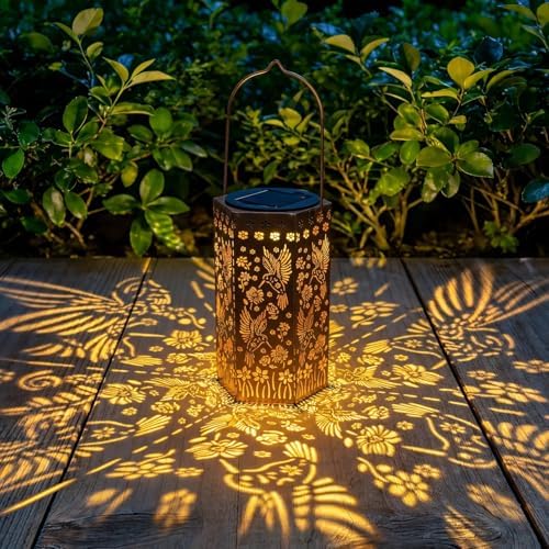 Solar Lanterns Waterproof Hummingbird Hanging Outside Decoration for Patio by AcaJoe