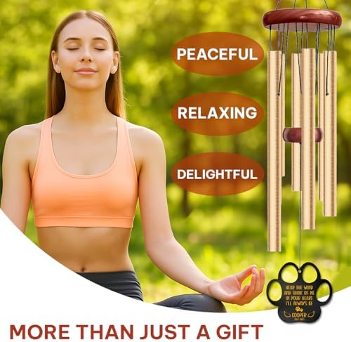 Personalized Pet Memorial Wind Chime – “Hear The Wind and Think of Me” Paw Print Design – Custom Dog or Cat Name & Years – Sympathy Gift for Pet Loss – Outdoor Garden Remembrance Windchime - Image 6