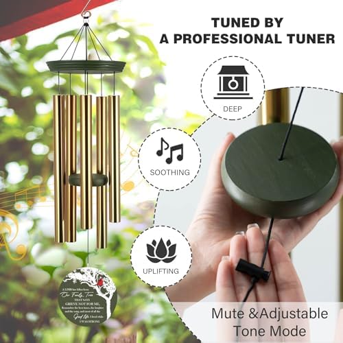 Memorial Wind Chimes, Personalized 30"/36" Cardinal Wind Chime Gifts - Image 6