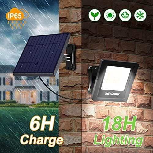 intelamp 4400mAh Solar Flood Lights 1 Pack Outdoor Solar Security Light - Image 4