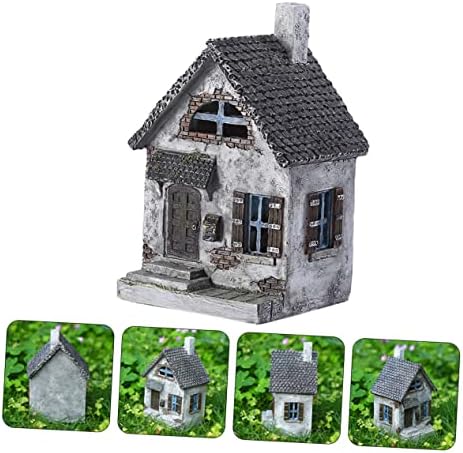 Garden House Shape Decor Resin Small House Miniature Home Outdoor Decoration - Image 4