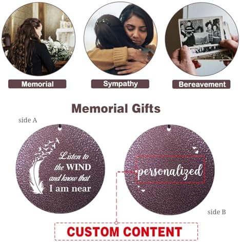 Personalized Wind Chimes Memorial Gifts, Listen to the Wind Know I am Near - Image 6