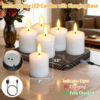 Wax Rechargeable Votive Flameless Candles Battery Operated Remote Timer - Image 2