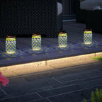 Stargarden 4 Pack Mosaic Solar Lantern , Outdoor Hanging Lantern,Blue Green - Image 6