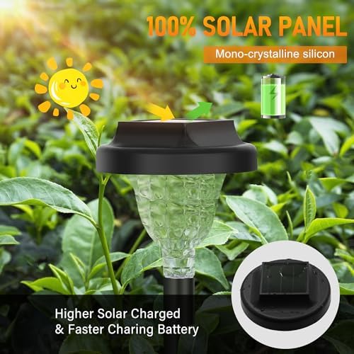 Siatom Solar Pathway Lights 10 Pack, Bright Solar Path Lights Outdoor Waterproof IP65, Walking Path Solar Lights for Outside, Garden, Lawn, Walkway, Yard (Cold White) - Image 2