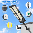 Solar Street Lights Outdoor, 6500K LED Solar Lights Outdoor Motion Sensor, Waterproof Dusk to Dawn Flood Light, Solar Powered Security Light Wide Angle for Yard Parking Lot Driveway (4 Pack) - Image 6