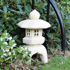 Japanese Pagoda Solar Light Garden Statue Japanese Buddha Sculpture Lantern Zen Decor,White (Color:White,Grey) - Image 3