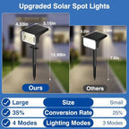Fabrito Upgraded Solar Spot Lights Outdoor IP67 Waterproof 8 Pack, [108 LEDs, 4 Modes, 800LM] Dusk to Dawn Spotlights for All Night, 2-in-1 Solar Landscape Lights for Garden, Yard, Tree, Warm White - Image 2