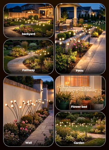 Brightown Solar Lights Outdoor,8Pack 64LED Solar Garden Lights Warm White - Image 4