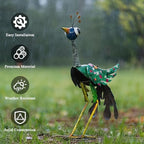Metal Peacock Garden Statue,Outdoor Peacock Sculpture Decor - Image 4