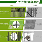 No Dig Garden Fence 24" H x 22.5'L with Gate Decorative Yard Dog Panels - Image 3