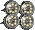 4pcs Solar-Powered LED Outdoor Ground Lights for Garden and Lawn, Warm White Disc In-ground Landscape Lighting, Weather-Resistant Solar Pathway Lamps for Driveway and Yard by HYTROVE