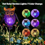 HONGLAND Solar Lights Outdoor Decor Waterproof, Solar Owl Garden Decorative Stake, Whimsical Gardening Gifts for Women Mom, Owl Outdoor Lights for Yard Patio Lawn Decor - Image 3