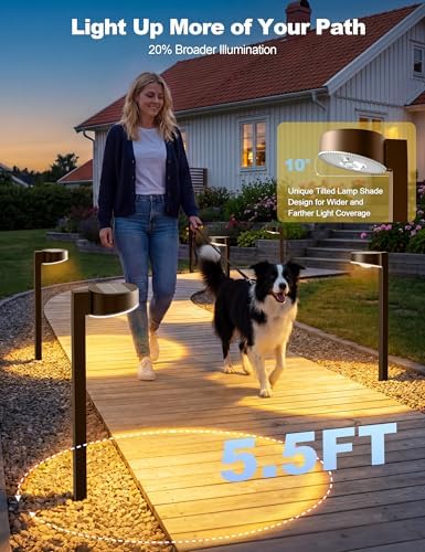 VOLISUN Solar Pathway Lights Outdoor, 12 Pack Solar Powered Garden Lights Waterproof, Decor Landscape Lighting for Yard, Lawn, Walkway, Driveway, Brown - Image 4