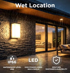 8 Inch Outdoor Wall Light, 1920LM LED Wall Sconce, Hardwired, ETL Listed - Image 4