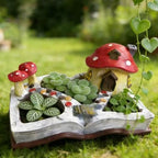 Mushroom Decor Plant Pot - Fairy Garden Accessories Shallow Flower Succulent Planter with Drainage for Small Plant by ORIGARDEN