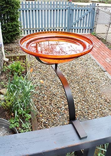 Achla Designs CGB-06M-RM 12 Inch Mandarin Crackle Rail Mount Bracket Birdbath - Image 6