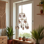 Rustic Wind Chimes for Outside – Handcrafted Tiered Bell Chandelier Chime with Deep Tone – 16” Copper Coated Bronze Finish Metal Wind Chime for Garden Decor, Porch, Yard, Patio,Outdoor Decoration - Image 3