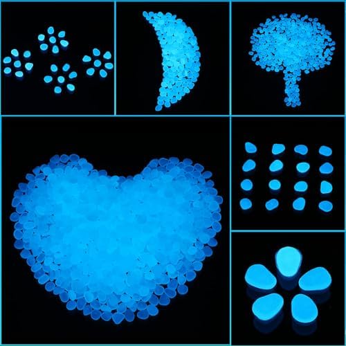 Landical 20000 Pcs Glow in the Dark Rocks Bulk Blue Garden Glow Rocks Outdoor Garden Glow in the Dark Pebble Glow in the Dark Stone for Walkway Backyard Landscaping Fish Tank Plant Decor - Image 4