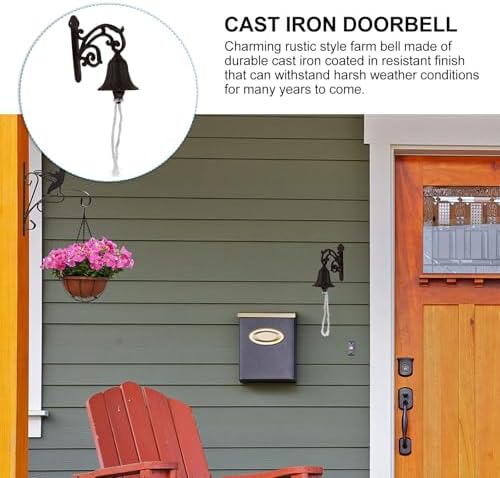 Cast Iron Wall Bell Yh02211 Rustic Hanging Doorbell - Image 3