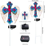 Cardinal Bird&Rose Solar Cross Garden Stake Light ,Christmas Decor Gifts - Image 5