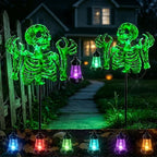 Skeleton Halloween Decorations Outdoor with Color Changing Solar Lantern by stadeco