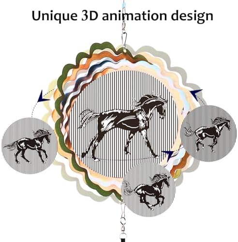 Aoedelyart Wind Chimes for Outside with 3D Animations Horse Wind Spinner,37" Memorial Wind Chimes Outdoor Garden Decor,Horse Gifts for Women Mom Grandma Men Father,Patio Decorations,Garden Ornaments - Image 4