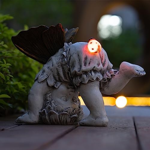 Suyorpe Solar Fairy Garden Statue Decor - Gifts for Women Mom Mother's Day, Angel Boy Resin Figurine Waterproof Home Decoration with Ladybug LED Lights for Outdoor Balcony Lawn Yard Patio - Image 6