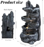 Outdoor 6-Tiers Cascading Rock Water Fountain, Waterfall Fountain with LED Light, Outside Patio Water Features Fountains, Garden Waterfall Decor for Patio, Backyard, Porch ﻿ - Image 2