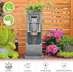 Sunlinua 35H Modern Outdoor Water Fountain with 3-Tiers Cascading Waterfall Feature for Indoor or Outdoor Cascading Waterfall for Relaxing Garden Patio Backyard Deck Porch or Home Décor - Image 3
