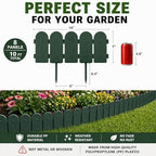 Evelyne Garden Border Edging: Wooden Fence Design - 8pcs Green Yard Landscaping Fence Liner Lawn Edge Barrier - 10ft Kit of Decorative Lawn Landscape Panels Elements -Landscaping Edging-GMT-10374-B08 - Image 4