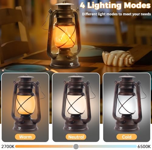 4 Pack Bronze Vintage 4 Modes Rechargeable Lanterns with Remote Control - Image 3