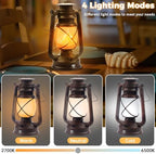 2 Pack Bronze Vintage 4 Modes Rechargeable Lanterns with Remote Control - Image 4