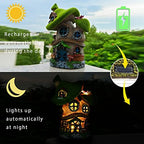 ASAWASA Flocked Mushroom Fairy Garden House with Solar Light,Funny Statue Sculptures for Garden Decor,Exquisite Cottage Figurines for Patio Lawn Yard Gift Decoration - Image 3