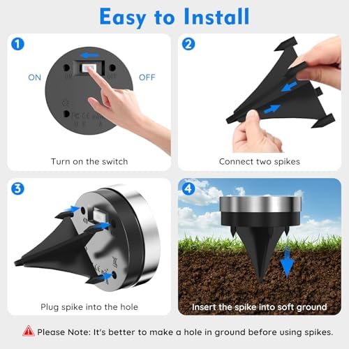 Solar Ground Lights Outdoor, 8 Pack Solar Lights Outdoor Warm White - Image 4