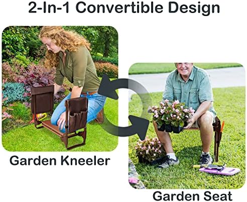 Garden Kneeler and Seat with Tool Pouches - Heavy Duty Gardening Bench for Arthritis Relief, Comfortable Eva Foam Pad for Parents and Gardeners - Image 6