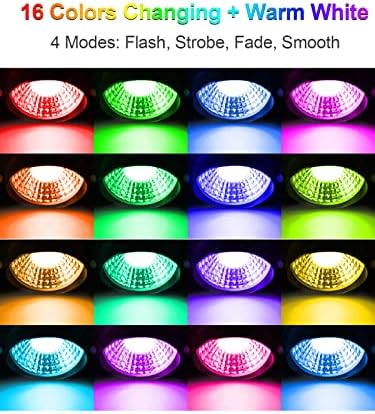 ZUCKEO 10W Christmas Spotlights Outdoor Spot Lights for Yard, LED RGB Color Changing Landscape Lighting Plug in, 120V Waterproof Remote Control Spotlight for House Garden Halloween Decoration(4Pack) - Image 3
