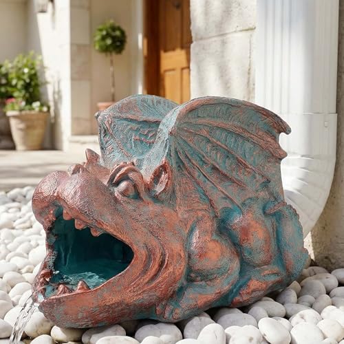 Gothic Gargoyle Gutter Guardian Rain Downspout Extension Outdoor Statue, 12 Inch High, Cast Stone Resin, Bronze Stone Finish for 3"x4" Decorative Gutter Extension - Image 3