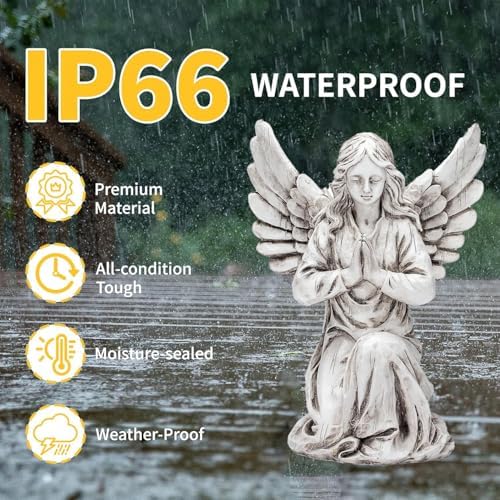 Praying Angel Garden Statue – Outdoor Kneeling Angel Figurine for Yard, Patio, Memorial Decor, Resin Sculpture, Housewarming Ornament Present - Image 6