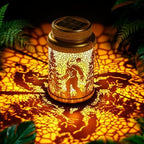 Cooo 4 Pack Solar Lanterns Outdoor Waterproof Bigfoot Sasquatch Christmas Trees Solar Pathway Lights Landscape Path Christmas Gifts for Women Mom Grandma for Outdoor Table Lamps Garden Yard Decor-Gold by Cooo