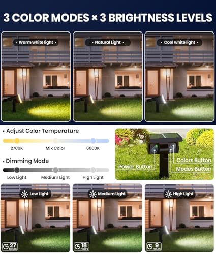 ALFIOT Solar Spot Lights Outdoor, Large Solar Spotlight, 4 Pack - Image 2