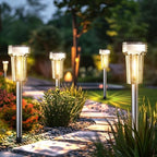 Mancra 12 Pack Solar Pathway Lights Outdoor, Waterproof Metal Solar Outdoor Lights Tungsten Bulb Landscape Lighting Garden Decor for Path Yard Lawn Walkway Driveway by Mancra
