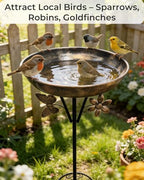 Metal Pedestal Bird Bath for Garden Patio Outdoor Decor - Image 2